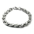 thumbnail image 2 of 6 pc Non-Tarnish 201 Stainless Steel Byzantine Chain Bracelet 304 Stainless Steel Clasps Stainless Steel color 8-3/4 inch(22.3cm), 2 of 3
