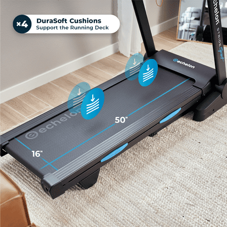 Echelon - Stride 30 Sport Smart Foldable Exercise Treadmill with Cushioned Deck - Black