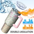 thumbnail image 5 of OBREWU Pioneer Flower Tumbler with Handle and Lid,40oz Pioneer Flower Double Wall Vacuum Insulated Tumbler,Pioneer Flower Cups Gift for Women and Men, 5 of 7