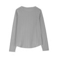 thumbnail image 6 of GaThRRgYP Summer Tops,Womens Tops Short Sleeve Blouse,Children's Solid Color Long Sleeve Round Neck Tops Blouses Shirts Gray 5 Years, 6 of 9