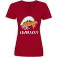 thumbnail image 3 of Inktastic Crabulous Cute Hermit Crab with Purple Nail Polish Women's V-Neck T-Shirt, 3 of 5