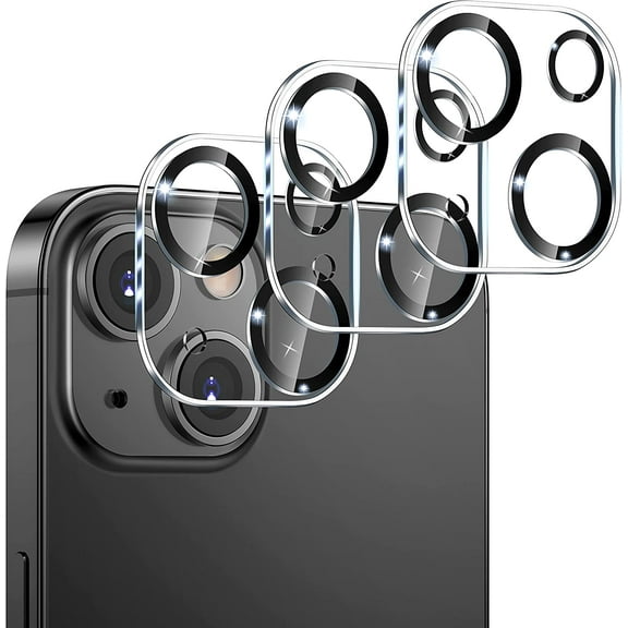 [3 Pack] Tempered Glass Camera Lens Protector Compatible for iPhone 14 6.1 inch ＆ iPhone 14 Plus 6.7 inch 2022, Case Friendly/High Definition [Not Affect Night Shot]