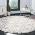 thumbnail image 3 of SAFAVIEH Hudson Louise Geometric Shag Area Rug, Ivory/Grey, 7' x 7' Round, 3 of 11