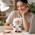 thumbnail image 5 of Magnetic Cat Stuffed Animal with Soft Plush, Single Piece, White and Brown, for Desk and Monitor, Cute Plush Toys Decoration, 5 of 5