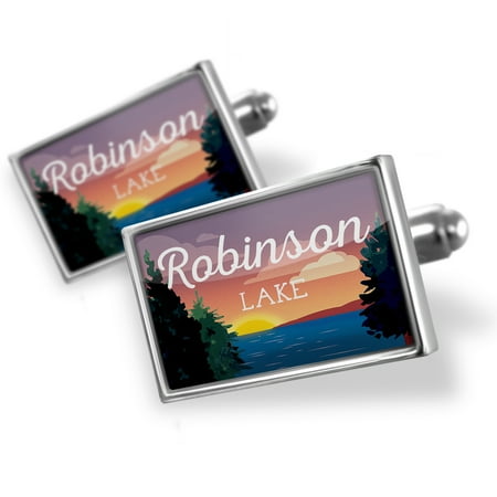 Cufflinks Lake retro design Lake Robinson - NEONBLOND