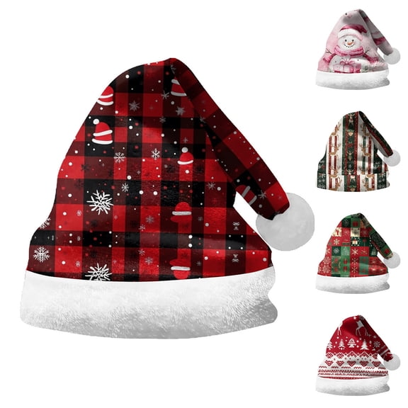 White Christmas Knitted Santa Hats Polyester Knit Warm Slouchy Beanie Skull Caps for Winter Festival Holiday S