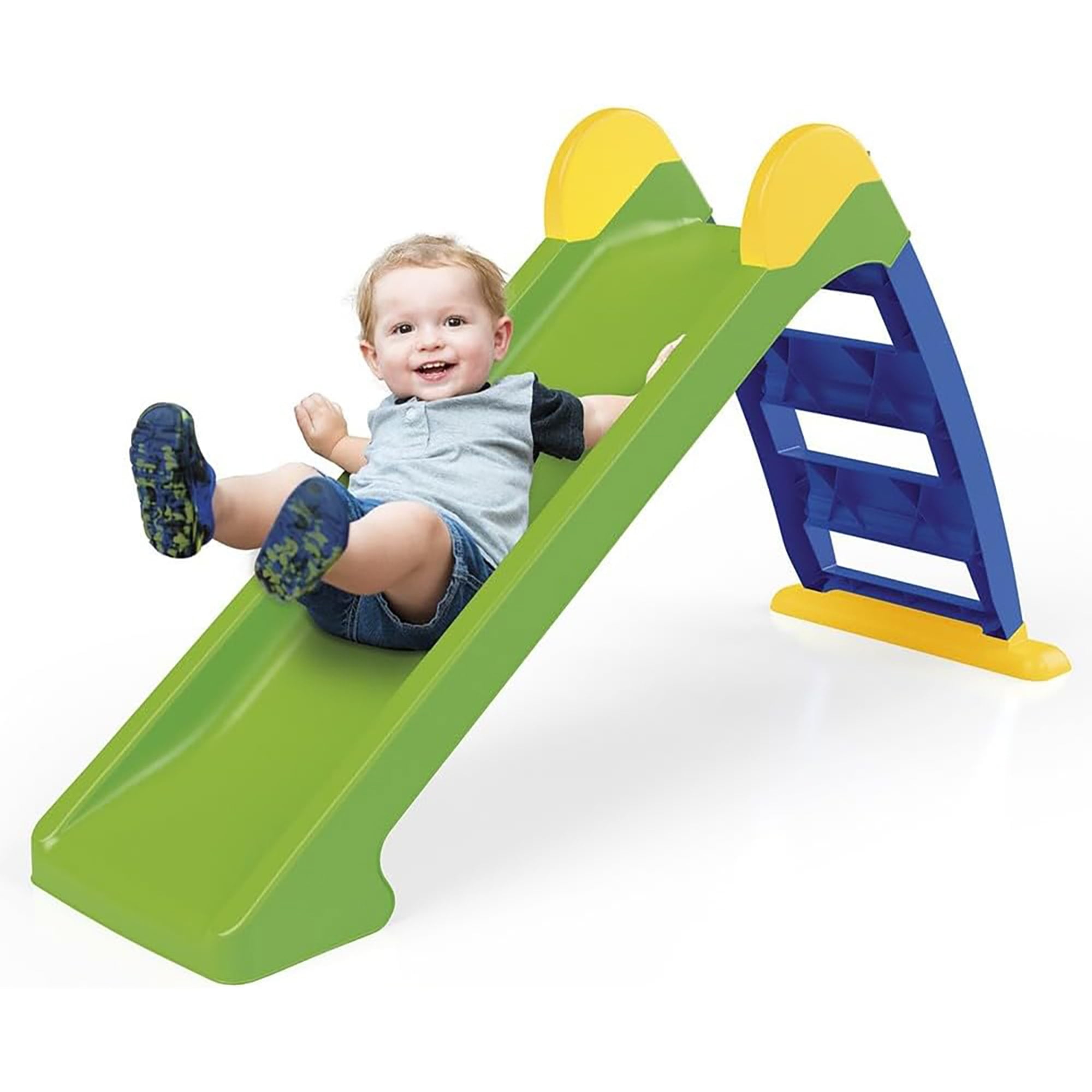 Dolu: My First Garden Slide: Yellow-Green-Blue - Waterslide Hose Attachment, Indoor/Outdoor, Plastic, 52.4 x 17.7 x 28.4", Toddler & Kids Ages 2+