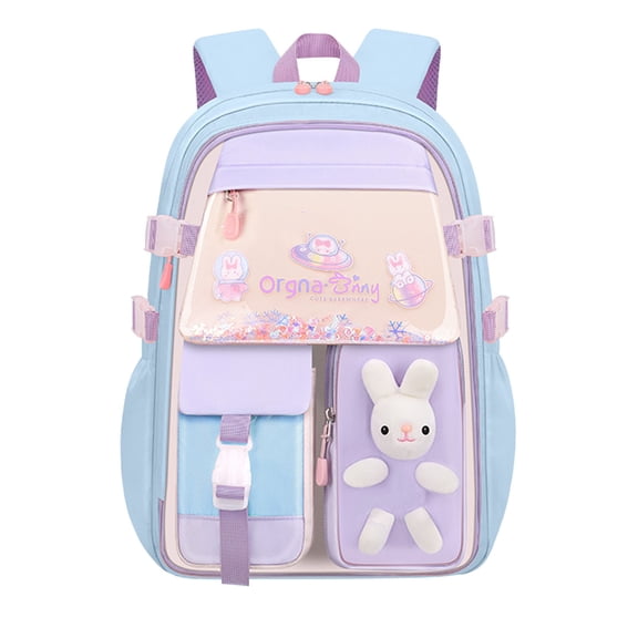 gcong Lightweight Ergonomic School Bookbag For Stylish Daily Use Travel Backpack With Adorable Bunny Design Blue