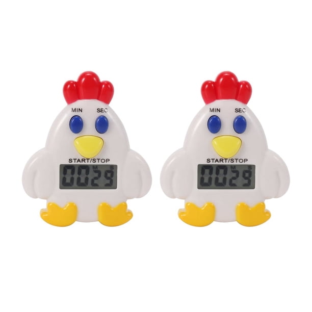 Temporizador con alarma para gallinas con clip de cuenta regresiva digital LCD de 99 minutos y 59 segundos para cocina, 2 unidades