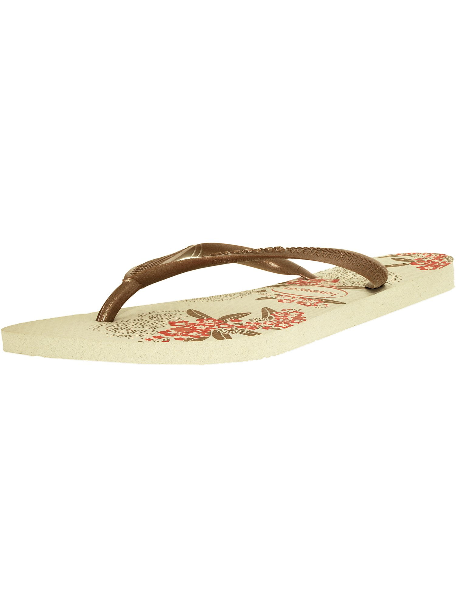 havaianas sandals white and gold