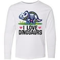 thumbnail image 3 of Inktastic Girl Dinosaur I Love Dinosaurs Long Sleeve Youth T-Shirt, 3 of 5