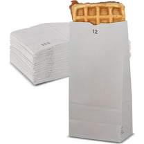 MT Products White Paper Bags 12 lbs - Disposable Paper Lunch Bags - Pack of 500