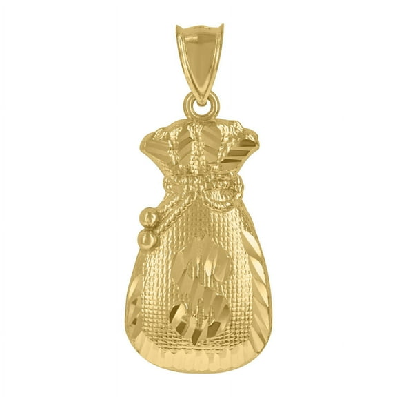 Auriga Fine Jewelry 10K Yellow Gold Moneybag Charm Pendant for Men