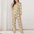 thumbnail image 2 of Fotbe Pizza Slices Conjunto de Pijama de Manga Larga para Mujer con Estampado, Ropa de Dormir de 2 Piezas, Conjunto de Casa Suave y Cómodo con Bolsillos-Medium, 2 of 7