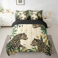thumbnail image 2 of Manfei Jungle Cheetah Leopard Twin Bedding Sets 7pcs, Green Leaves Bedding Comforter Set, Woodland Wildlife Sheet Sets, Breathable Home Decor, 2 of 8