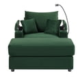 thumbnail image 4 of 41.7" Modern Style Single Sofa Sofa Couch with Storage Space, A Movable Ottoman, Two USB Ports, Two Cup Holders, A Phone Holder for Living Room (Green), 4 of 12