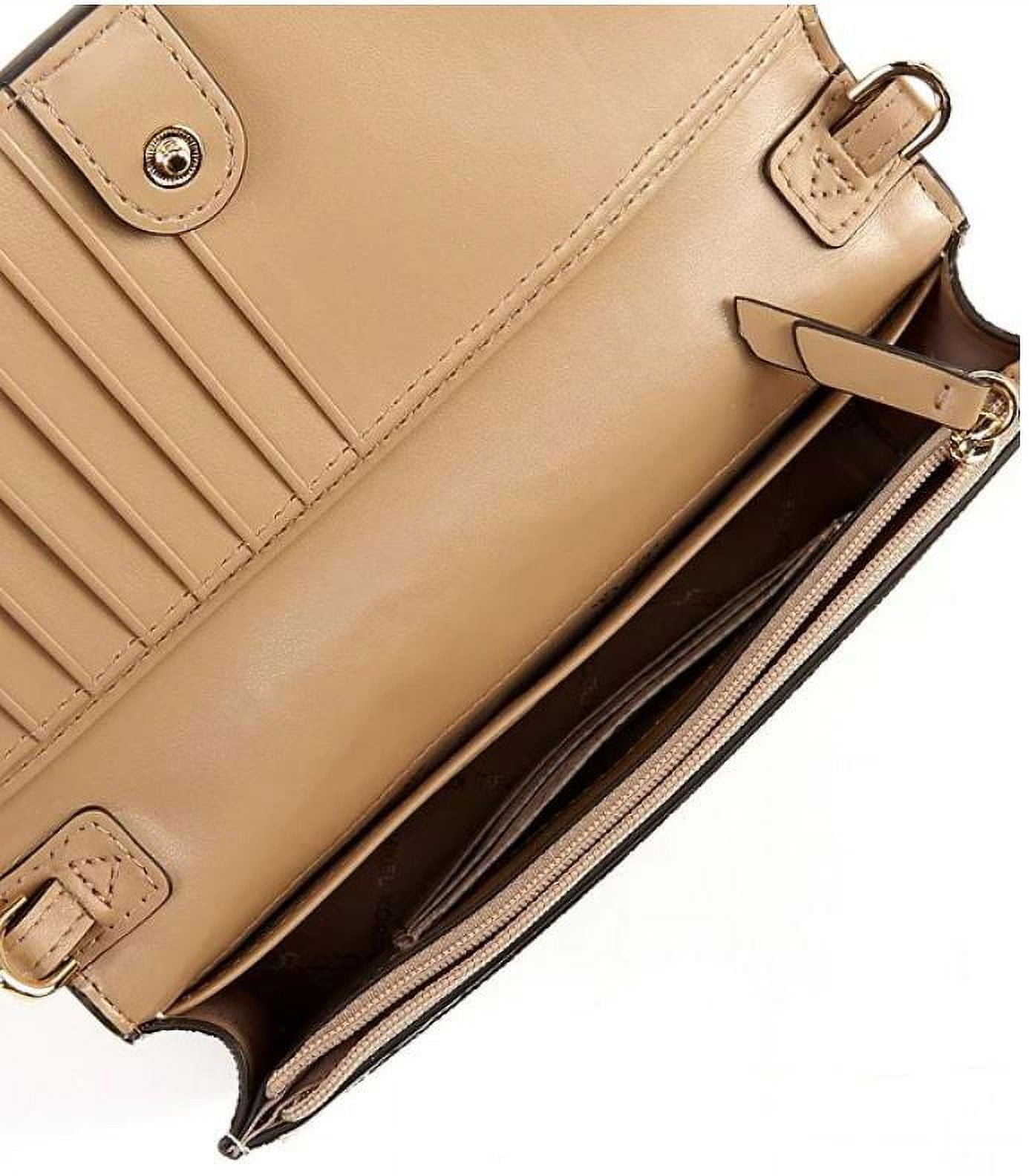 Michael Kors Jet Set Small Logo Smartphone Convertible Crossbody Bag  (VAN/SFTPINK EMB): Handbags