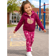 thumbnail image 2 of Hello Kitty Girls' 3-Piece Hoodie, T-Shirt & Leggings Outfit Set, Burgundy, Size 6X, 2 of 6