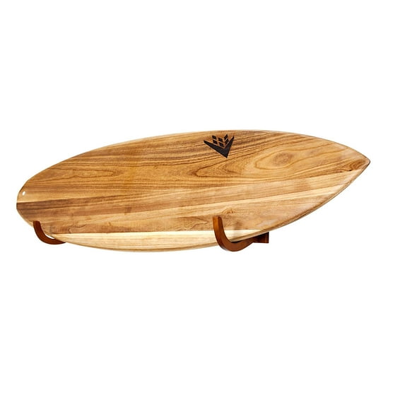 COR Surf Surfboard Wall Rack - Protective Rubber Strip & 100% Dark Stained Wood