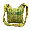 thumbnail image 2 of Large Floral Embroidered Lightweight Plaid Material Hobo Purse Crossbody Sling Bag - Womens Fashion Handmade Boho Accessories, 2 of 3