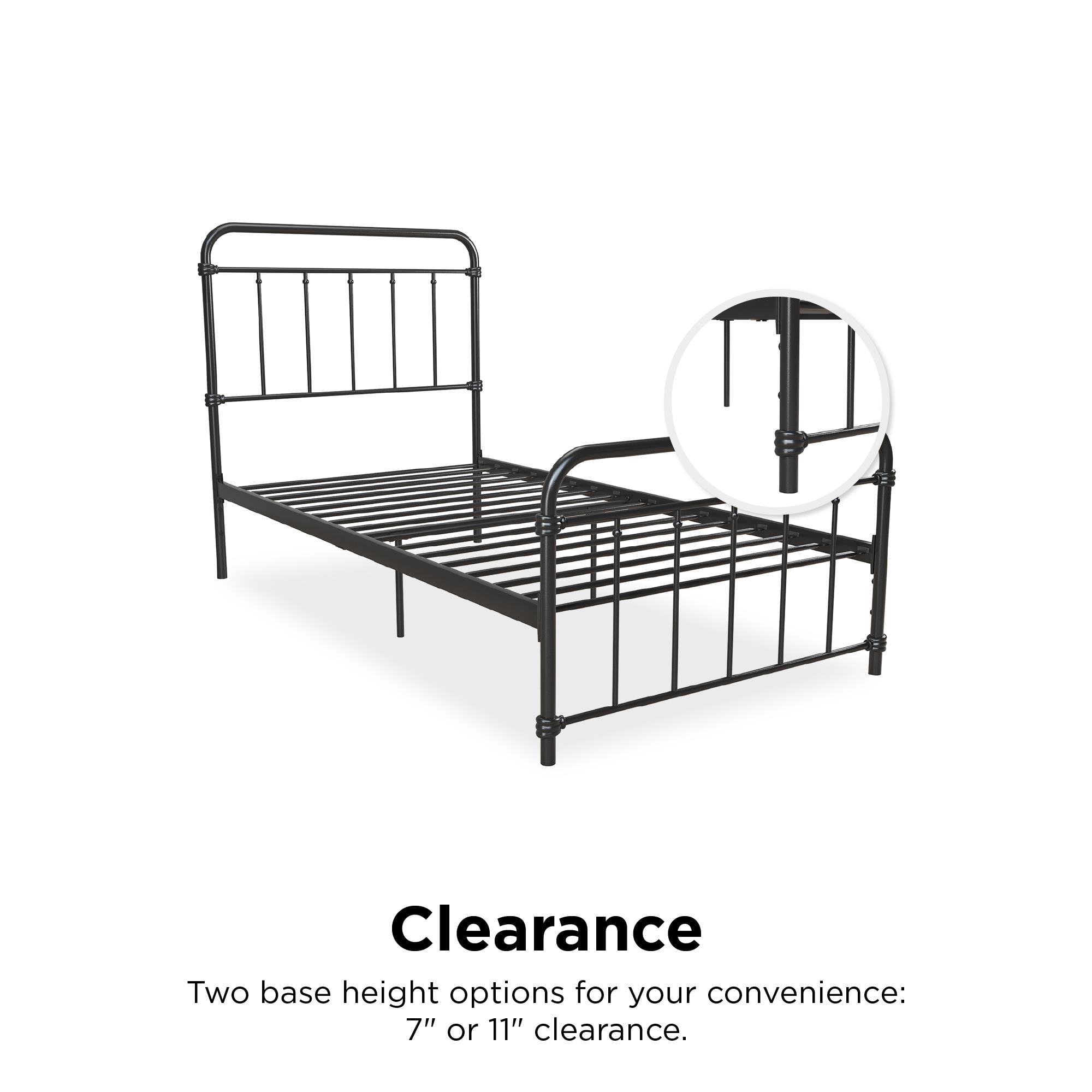 Desert Fields Wallace Metal Platform Bed, Twin, Black