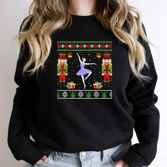 Nutcracker Funny Ugly Christmas Sweater Holiday Graphic SW4749 Unisex Sweatshirt, Up to Size 5XL