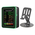 thumbnail image 1 of Monitor de Calidad del Aire Interior WiFi 6 en 1, Medidor de HCHO, TVOC, CO2, PM10 y PM2.5, Detector de Gases, Color Negro Inteligente., 1 of 10