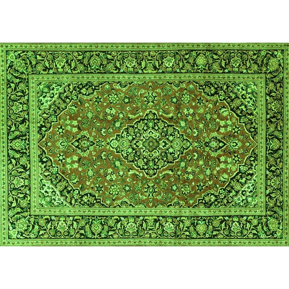 Ahgly Company Indoor Rectangle Persian Green Traditional Area Rugs, 5' x 7'