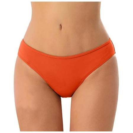 Xudanell Women s Side Tab High Waist Bikini Bottom absorbent physiological swimming trunks Spring Summer Sexy Bottom Swim Pants (Red XXL)