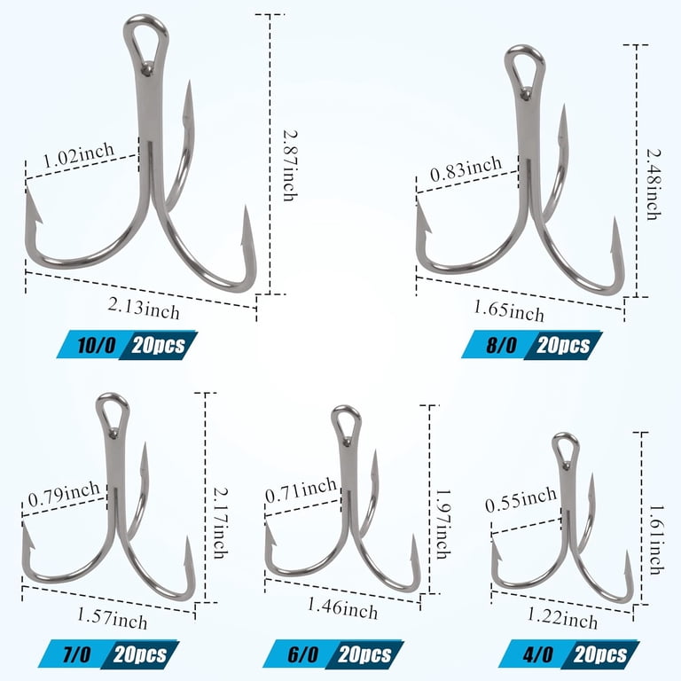 6 0 trebel hook fishing Eagle Claw Lazer 2x Treble L374G-5/0 5pcs The Treble Harness Head Eagle Claw Lake & Stream