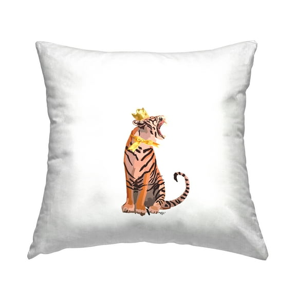 Stupell Industries Roaring Royal Tiger Decorative Printed Throw Pillow, 18 x 18