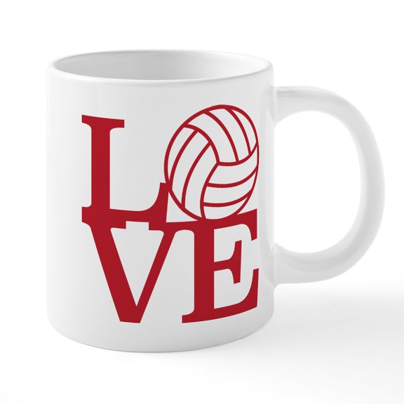 CafePress - Volleyball Love - 20 Oz White Ceramic Mega Mug