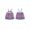 thumbnail image 2 of BemeyourBBs Toddler Baby Girl 4th of July Dress Little Baby Girl Patriot Independence Day Summer Dress Casual Red White Blue Plaid I Love USA Tiered Dress Beach Party Holiday Derss Clothes, 2 of 9