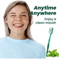 thumbnail image 3 of Disposable Mini Toothbrush with Toothpaste + Brush + Floss + Pick + Tongue Scraper - Pre-applied travel toothbrush - Single pack - Oral care - Mint - Small portable toothbrush - 25 pack, 3 of 4