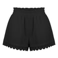 thumbnail image 6 of Only Moment Women's Casual Elastic Waist Lounge Shorts Polyester Dressy Casual Elastic High Waisted,Comfy Lightweight Airy,Summer Shorts for Beach,Travel & Vacation Womens Golf Shorts Black,M, 6 of 6