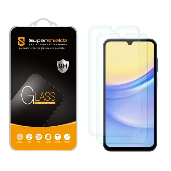(2 Pack) Supershieldz Designed for Samsung Galaxy A15 5G Tempered Glass Screen Protector, Anti Scratch, Bubble Free