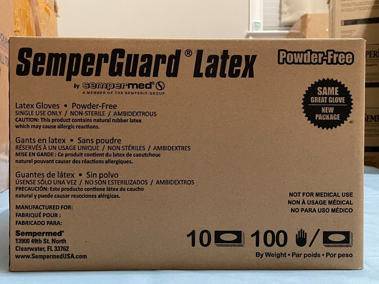 SemperGuard Latex Industrial Powder-Free 5 Mil gloves - 1,000 Pcs | Small