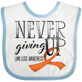 thumbnail image 3 of Inktastic Never Giving Up Limb Loss Awareness Orange Ribbon Boys or Girls Baby Bib, 3 of 4