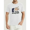 thumbnail image 1 of T-shirt Graphique pour Hommes 'Take My Strong Hand' - Coupe Confortable, Manches Courtes, Col Rond - Idéal pour un Usage Décontracté et Extérieur, Rue d'Été en Blanc avec Imprimé Élégant, T-Shirt Extérieur Col Rond Décontracté Brillant, 1 of 3