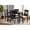 Gray/Espresso, variant on Baxton Studio Lenoir Modern and Contemporary Gray Fabric Upholstered Espresso Brown Finished Wood 5-Piece Dining Set