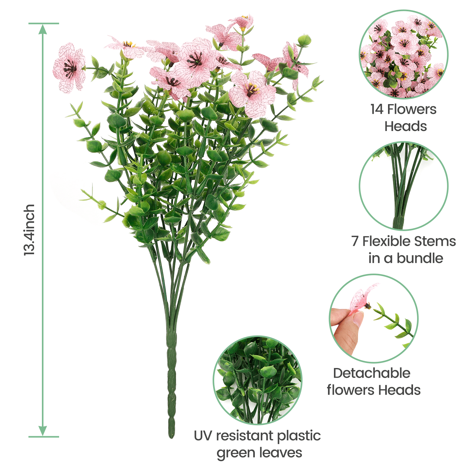 24 Bundles Artificial Flowers for Outdoor Decoration, Fake Flowers Faux Plants Silk Colorful Daisy Flowers Realistic UV Resistant for Garden Patio Porch Box Home Decor, Mix 6 Colors