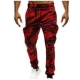 thumbnail image 2 of Tdoqot Mens Pants With Pockets Slim Fit Straight Leg Casual Mens Sweatpants Red Size 3XL, 2 of 6