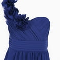 thumbnail image 5 of DPOIS Kids Flower Girl Dress One Shoulder A-line Chiffon Long Dress Dark Blue 12, 5 of 7