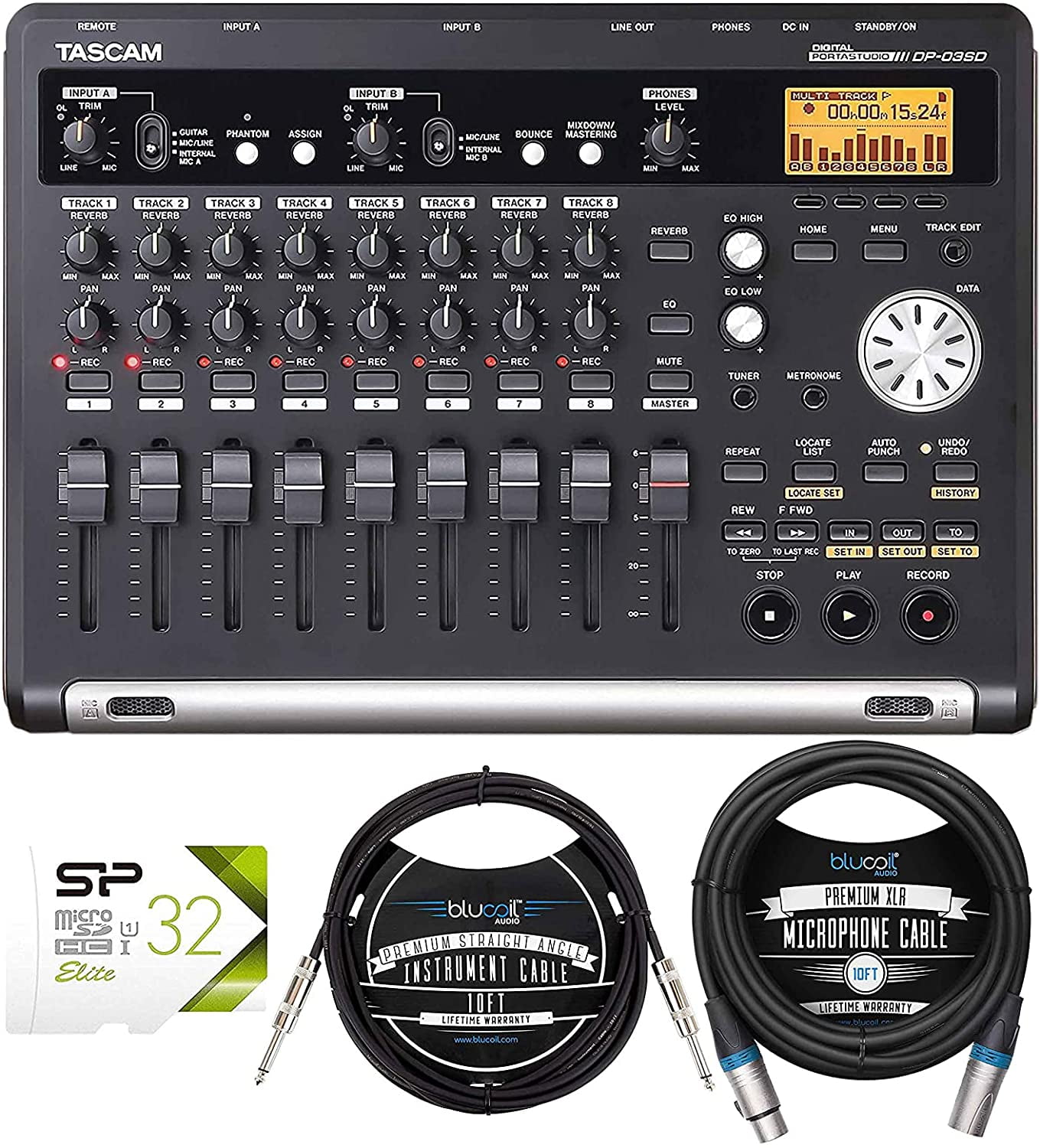 Tascam DP-03SD Portastudio Audio Recorder with 32GB MicroSD Card