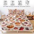 thumbnail image 5 of Twin Sze Fitted Sheet Set - Pumpkins Fall 2 Piece Bedding Sets 16" Deep Pocket Fitted Sheet with 1 Pillowcase, Thanksgiving Maple Leaves Mushroom Beige Brushed Microfiber Hotel Luxury Bed Sheets, 5 of 9