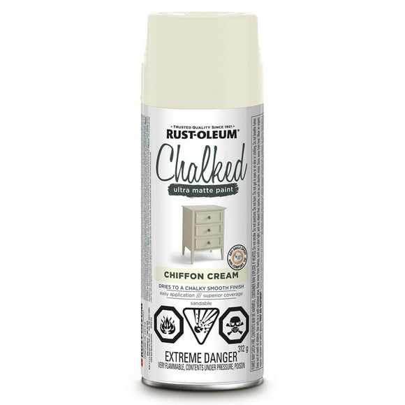 Rust-Oleum Chalked Ultra Matte Paint, Chiffon Cream, Dries to a chalky, smooth finish