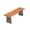 Grey,Teak, variant on Teak Finish Grey Wicker Bench for Outdoor Dining, Acacia Wood Patio Seating 57L x 14.5W x 18H Inches