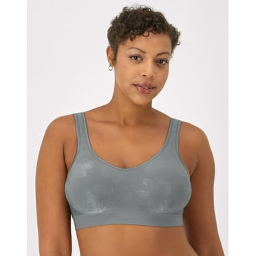 Bali Comfort Revolution ComfortFlex Fit Shaping Wireless Bra Granite Blue Grey Tropic XL Women's