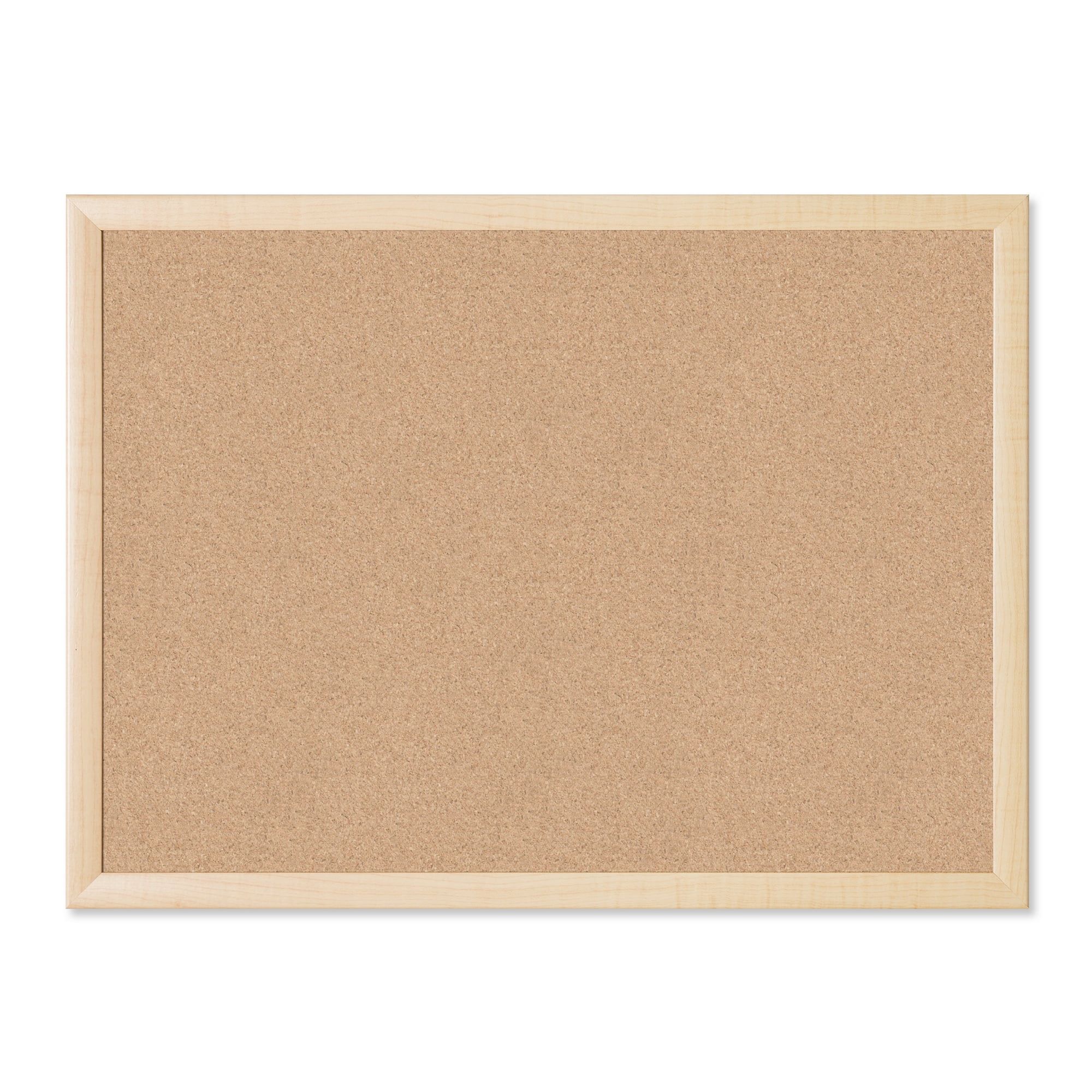 U Brands Cork Bulletin Board with Natural Maple Wood-Style Frame, 17 x 23 inch