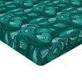 thumbnail image 2 of Ambesonne Hipster Fitted Sheet 2 Pcs Set, Swirling Curved Sea Line, Queen, Seafoam Teal, 2 of 3